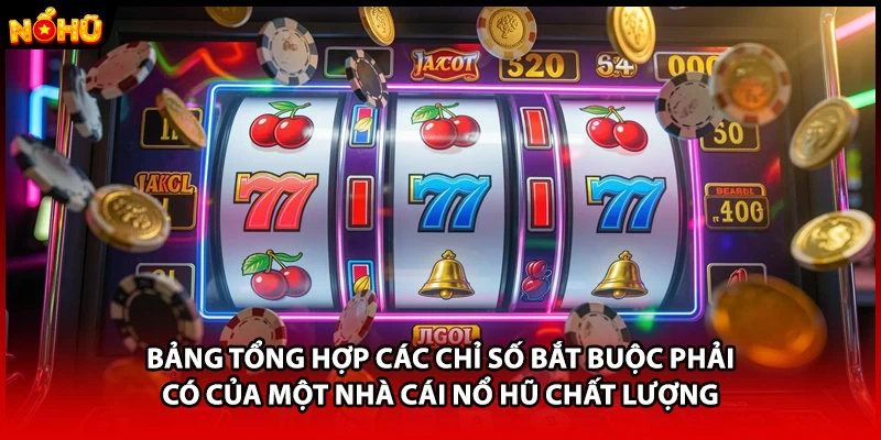 Bảng tổng hợp các chỉ số bắt buộc phải có của một nhà cái nổ hũ chất lượng