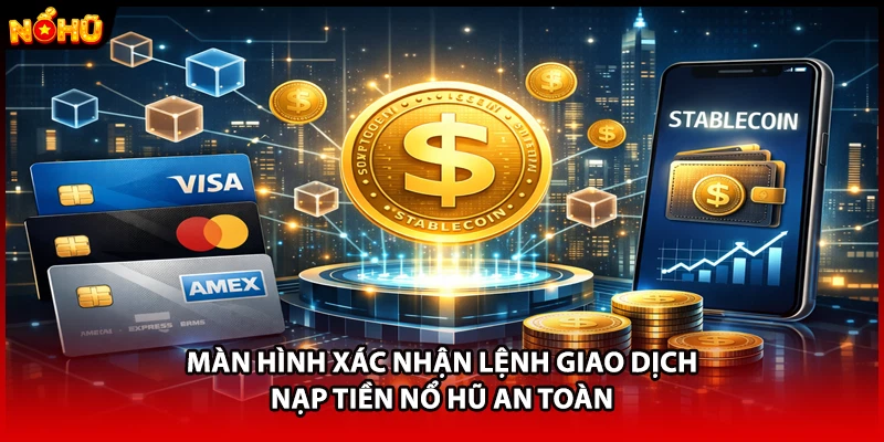Màn hình xác nhận lệnh giao dịch nạp tiền Nổ Hũ an toàn